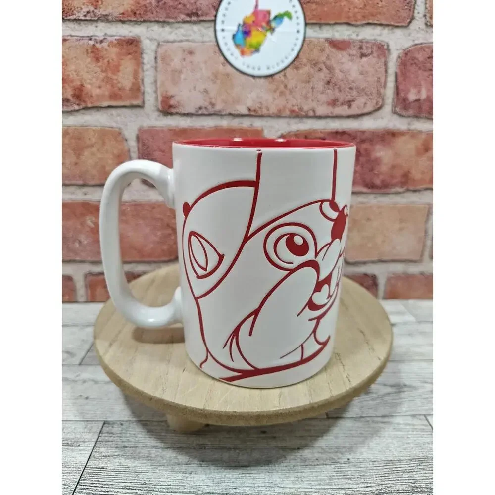 Buc-ee's Face Etched 16 Ounce Coffee Cup Mug White Red Classic Authentic